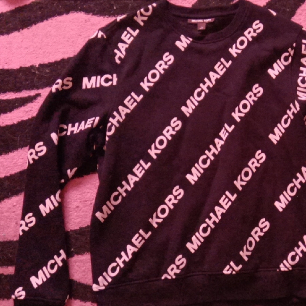 Michael Kors Black and White Logo Sweater